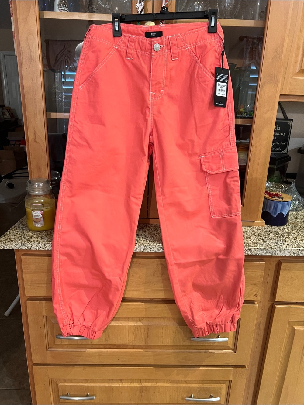 True Religion Coral Cargo Jogger Pants